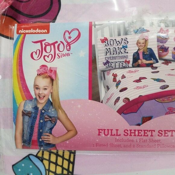 Nickelodeon JoJo Siwa Full Flat Sheet & Standard Pillowcase Set - Picture 5 of 5